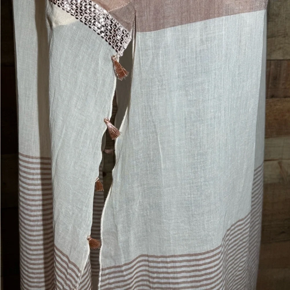 Lula Soul Horizon Maxi in Hazel size Medium Sequined Lined Sheer Resortwear - Picture 7 of 13